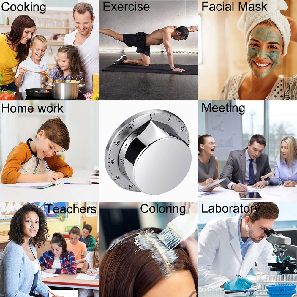 Kitchen Timer, Chef Cooking Timer Clock with Loud Alarm, No Batteries Require...