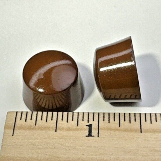 Midcentury Radio Knobs 2pc 1940s-50s Bakelite 1/4" D Shaft Original Authentic