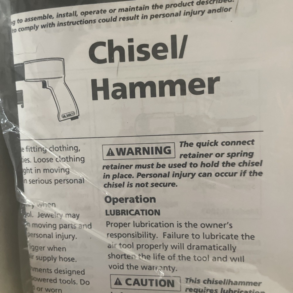 Campbell Hausfeld Air Chisel/Hammer set (NEW)