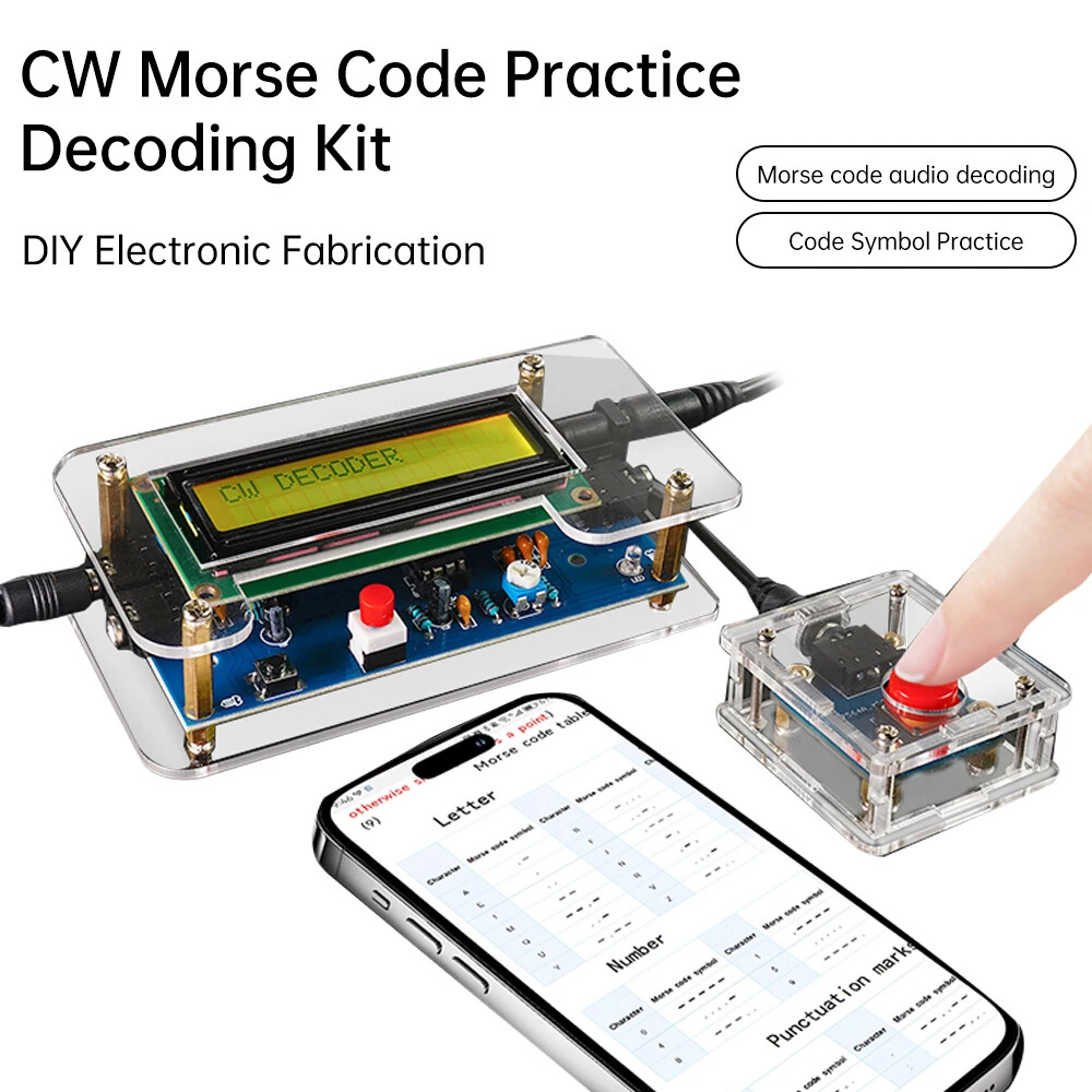 Trainer Morse Code Decoder Keyer Interpreter DIY Electronic Component Kit USA