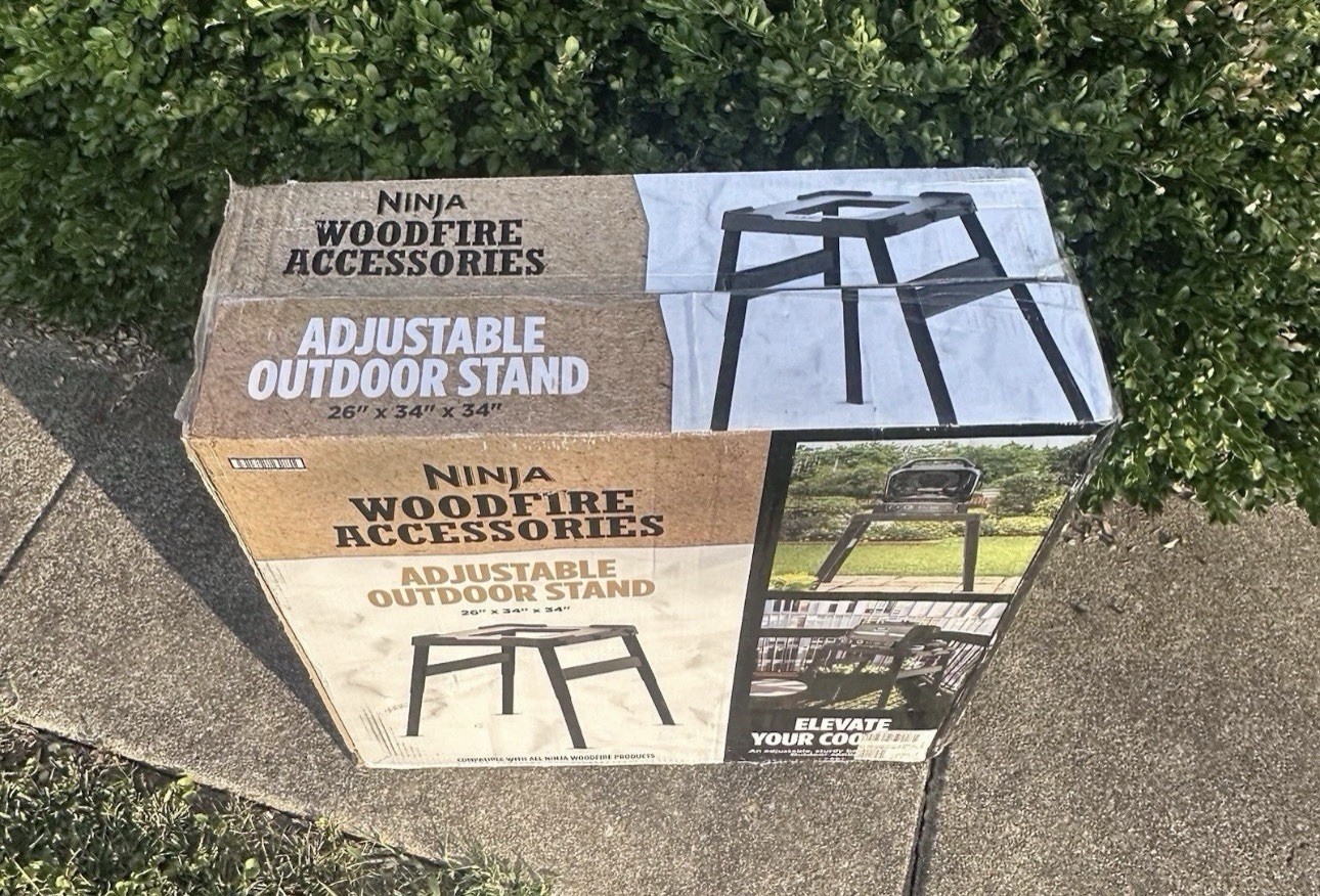Open Box Ninja Woodfire Accessories Adjustable Outdoor Stand 26 x 34 x 34 READ