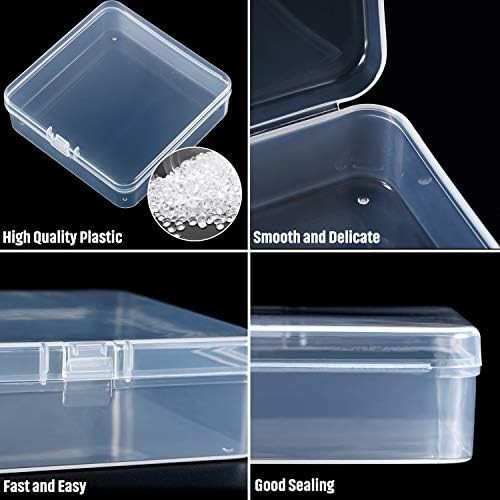Small Plastic Containers with Hinged Lid - 24 Pack