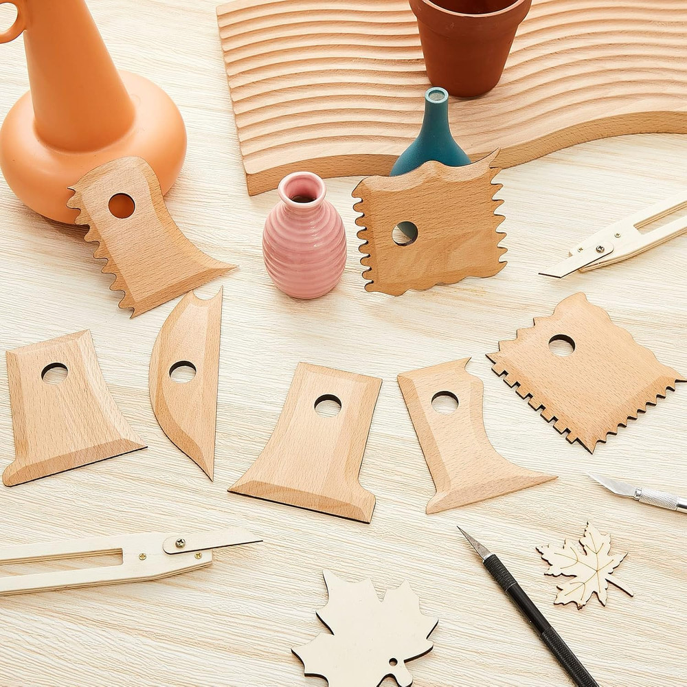 7 Pcs Pottery Tools Pottery Foot Shaper Trimming Tools Profile Rib Bundle Foo...
