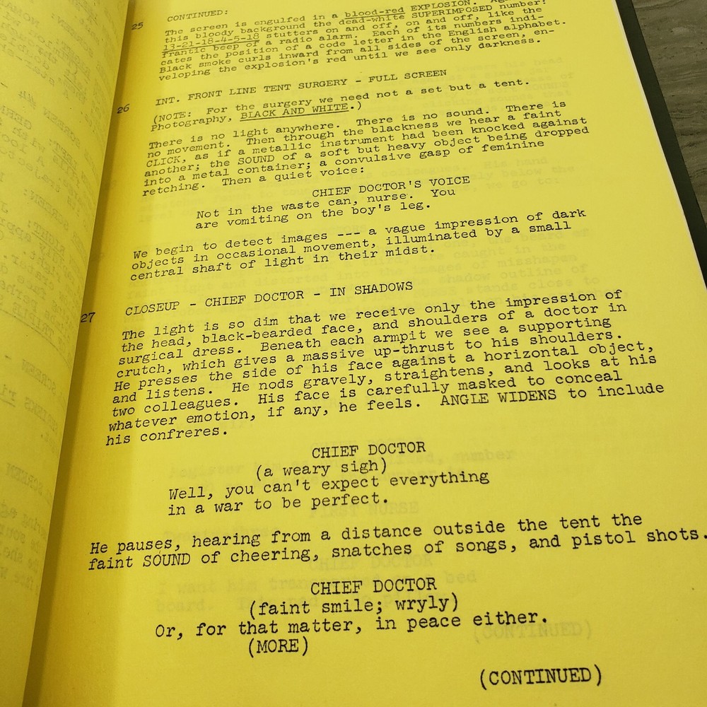 Johnny Got His Gun Original Movie Script