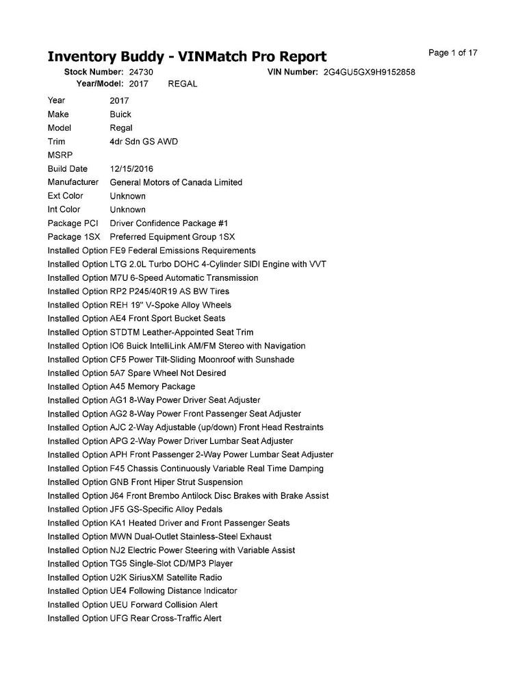 Used Blind Spot Detection System Warning Control Module fits: 2017 Buick Regal D