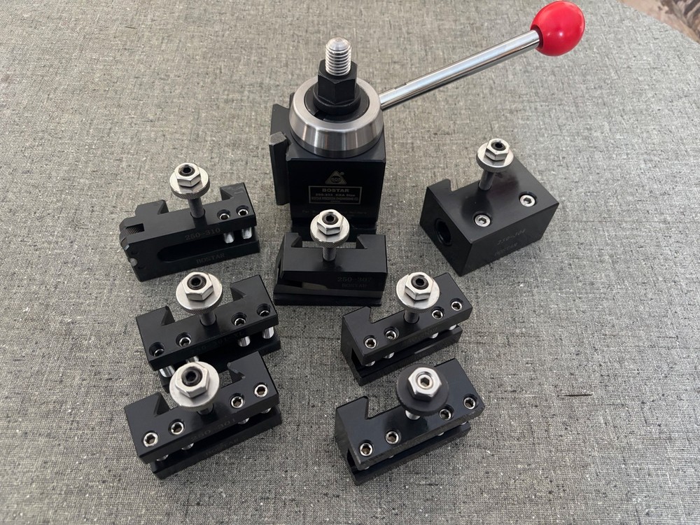 10pc WEDGE TYPE, CXA 250-300 QC TOOLPOST SET 11"-14" LATHES CLAUSING, ADDED TOOL