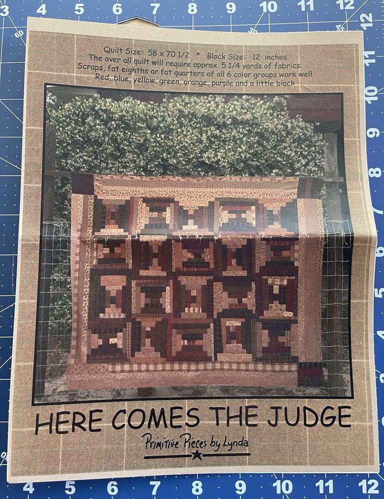 HERE COMES THE JUDGE Quilt Pattern Pieced Wall Patchwork Quilt 58”x70.5”
