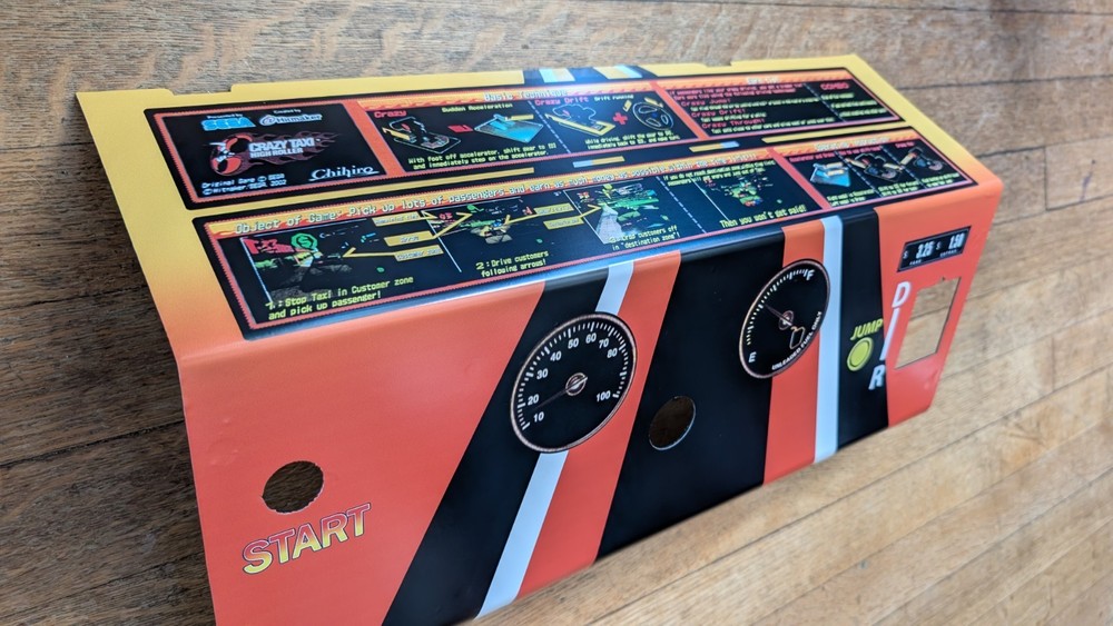 sega crazy taxi high roller arcade control panel overlay chihiro
