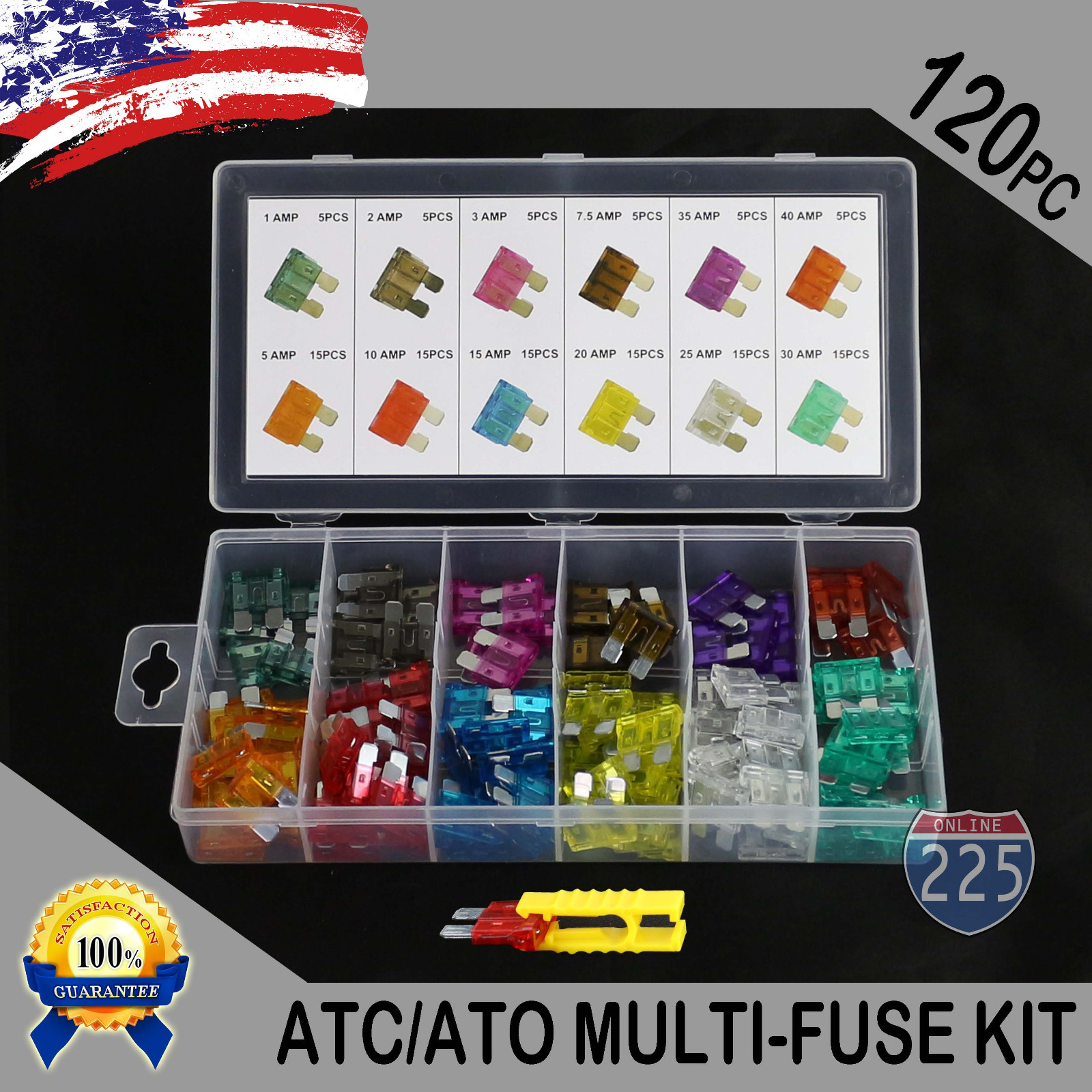 120 Pack ATC ATO APR ATS Blade Fuse Assortment Auto Car Motorcycle SUV FUSES Kit