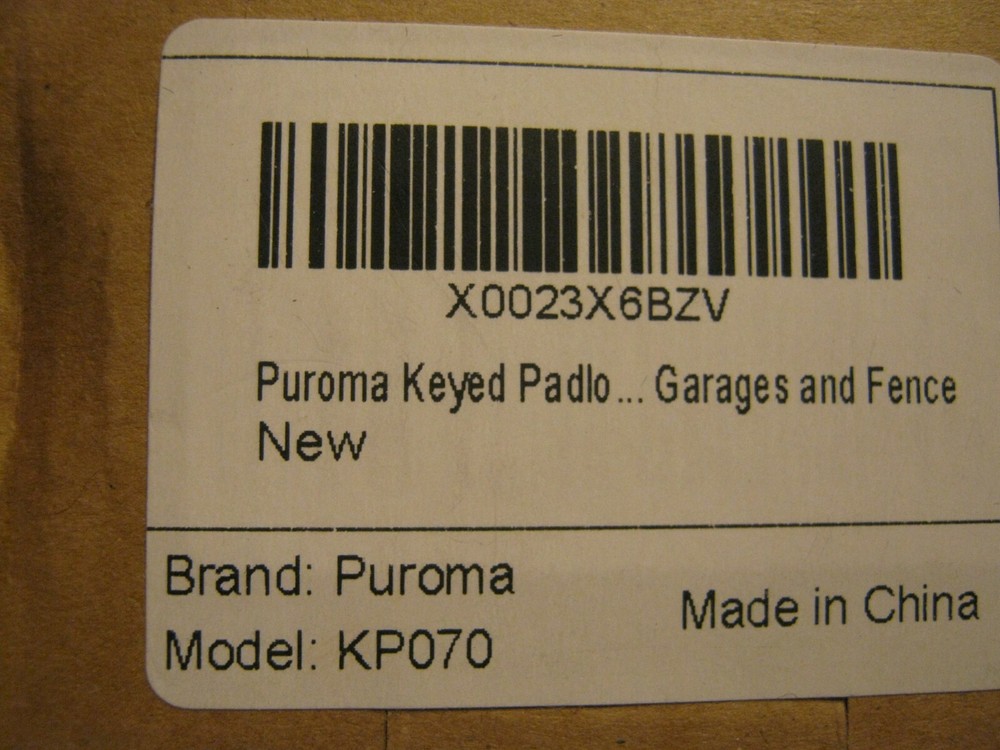 Puroma Keyed Padlock Model KP070 NEW