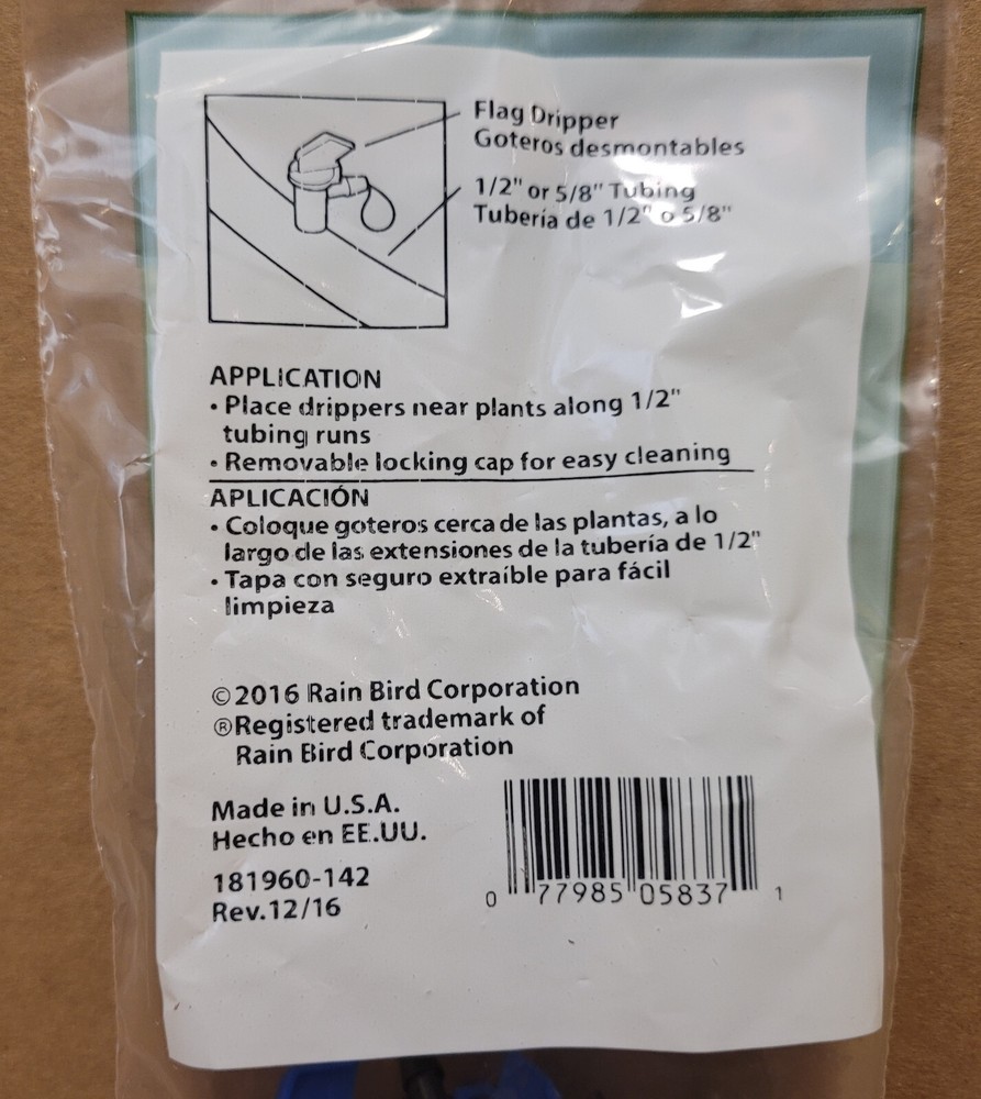 Rain Bird Flag Dripper 2.0 GPH (25 Pack) FE20-25SX