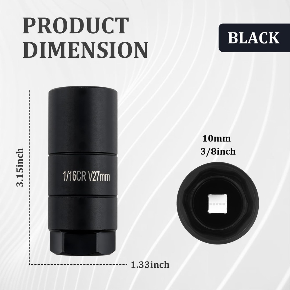 Oil Pressure Sensor Socket,Hexagonal Drive27mm Socket for Removing Oil Sendin...