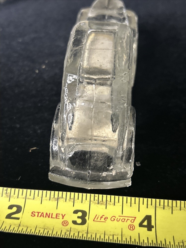 EARLY ANTIQUE GLASS CANDY FIGURAL CONTAINER 4.5”