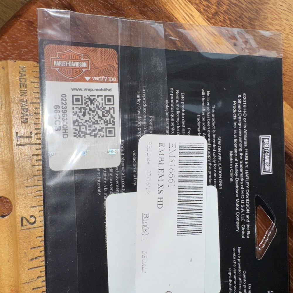 Harley Davidson Emblem Patch 2019 NIP NOS EM516661