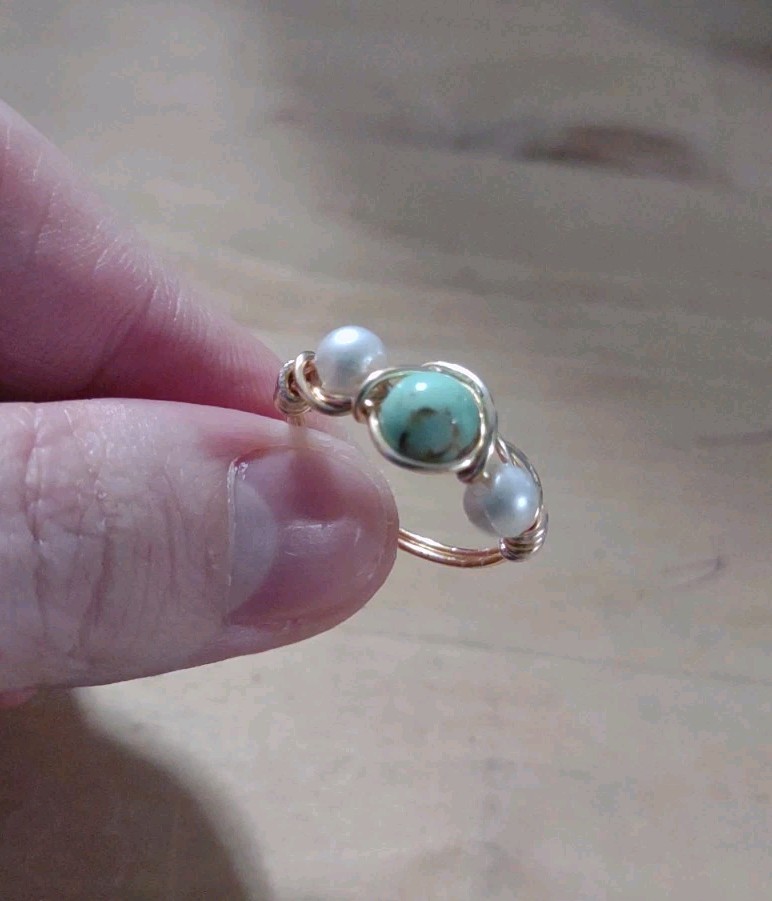 Ocean Breeze Wire-Wrapped Ring