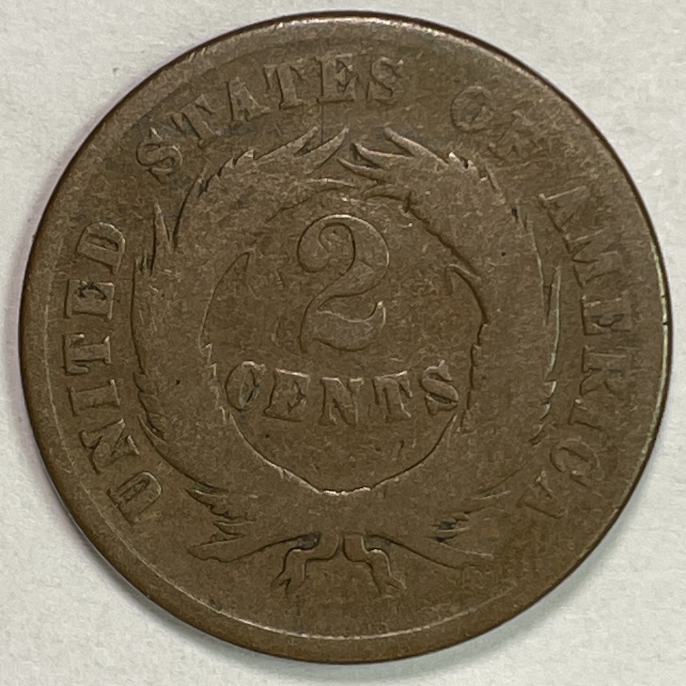 1865 Two Cent Piece Good G Coin #11588