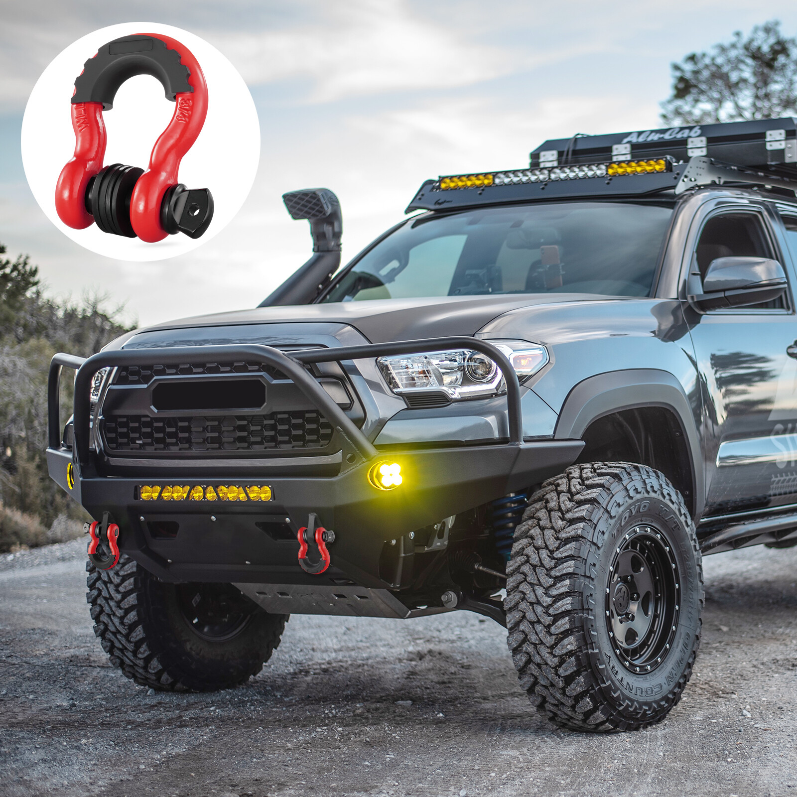 VEVOR 2 Pack 3/4" D Ring Shackle with 7/8" Pin Heavy Duty 62832lb Break Strength