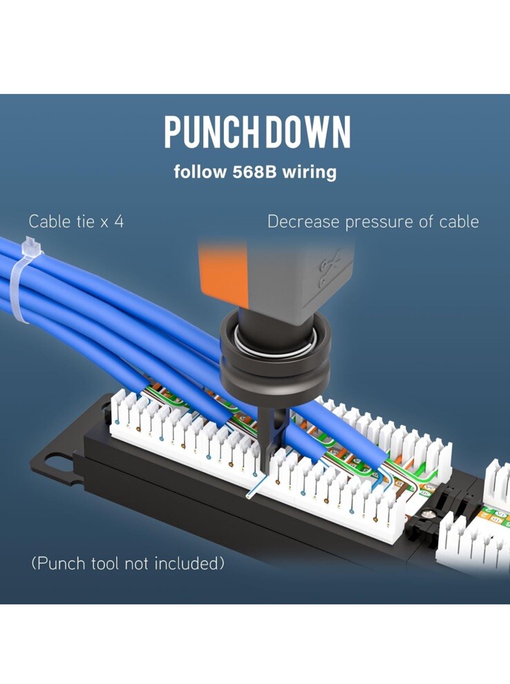 iwillink UL-Listed 24 Port Patch Panel Cat6 Patch Panel RJ45 Keystone Network...