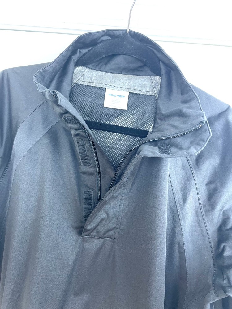 GolfMate Black 1/4 Zip Mock Neck Pullover Windbreaker Golf Jacket Pockets Size L