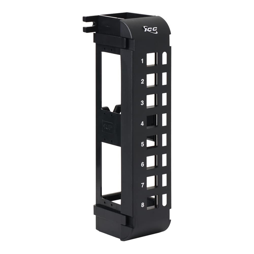 ICC 8 Port Blank Keystone Patch Panel with 89U Wall Mount Bracket, Works with...