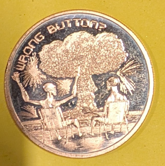 wrong button 1 oz .999 Copper Round