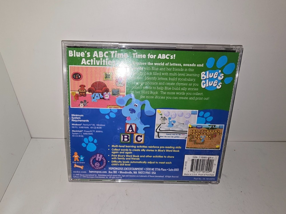 Blue's Clues 123 activities & ABC Time activities Software