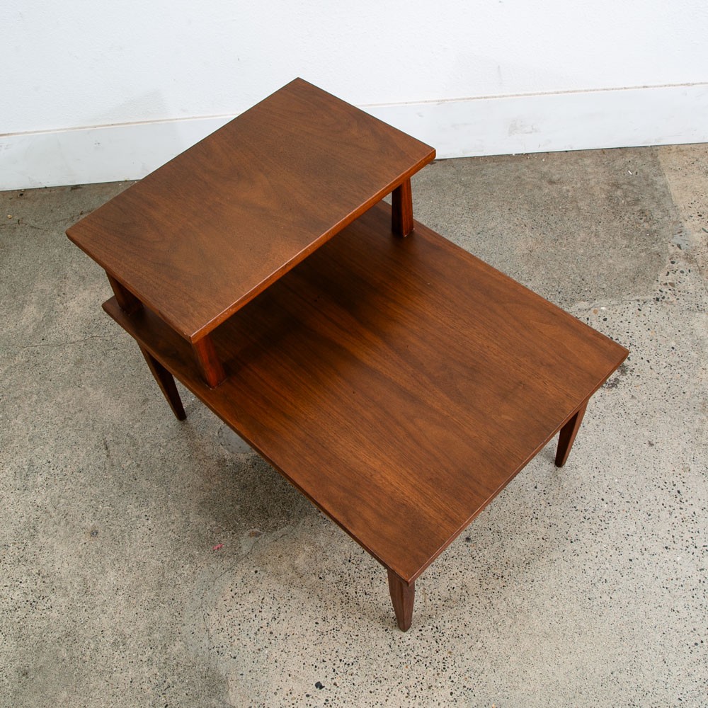 Mid Century Modern Nightstand End Side Table Lane StepUp Walnut Drawer Widdicomb