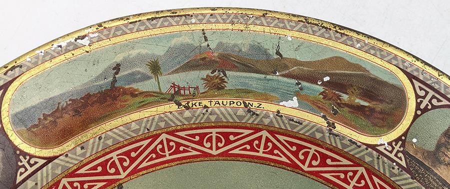 MAORI MAIDEN NEW ZEALAND ILES ROTORUA PHOTOGRAPHIC TOLEWARE DISH c1901-1905