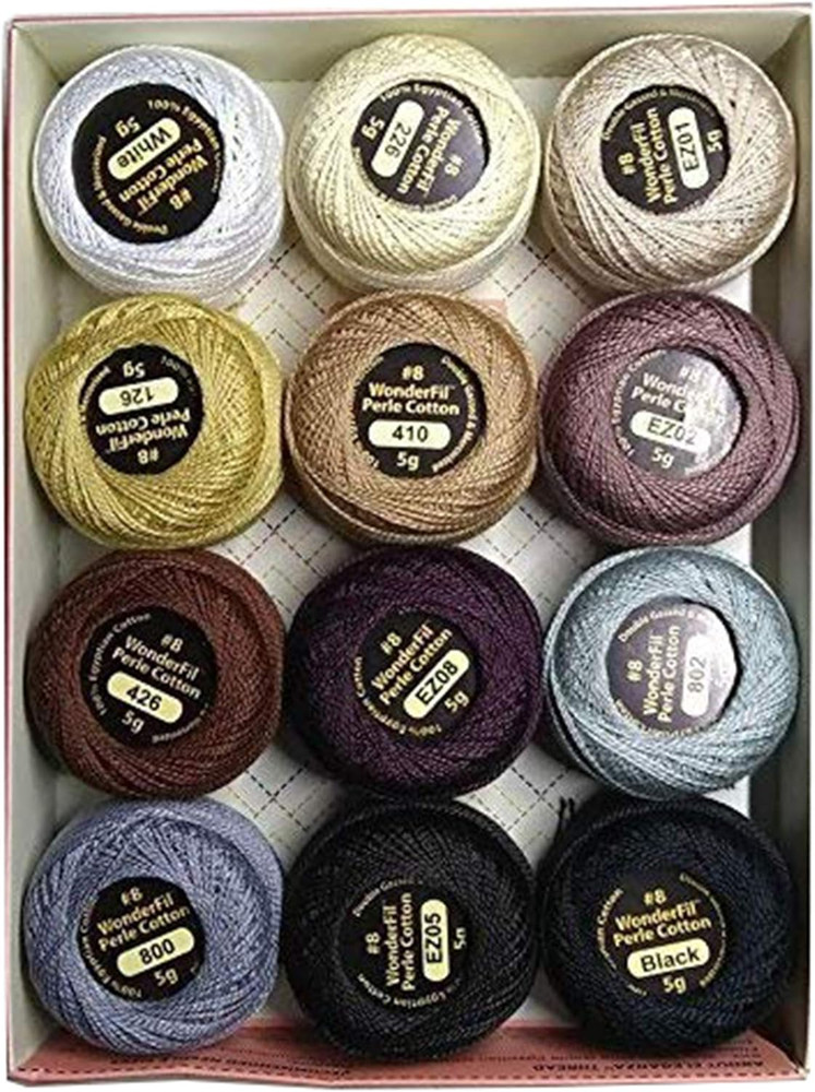 #8 Perle Cotton Embroidery Thread Sampler Collection, "Neutrals"