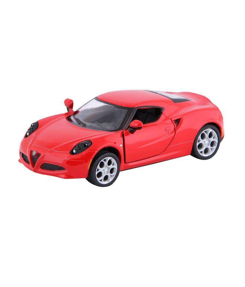 2013 Alfa Romeo 4C Red 5" Diecast Model Pullback - Kinsmart - KT5366RD