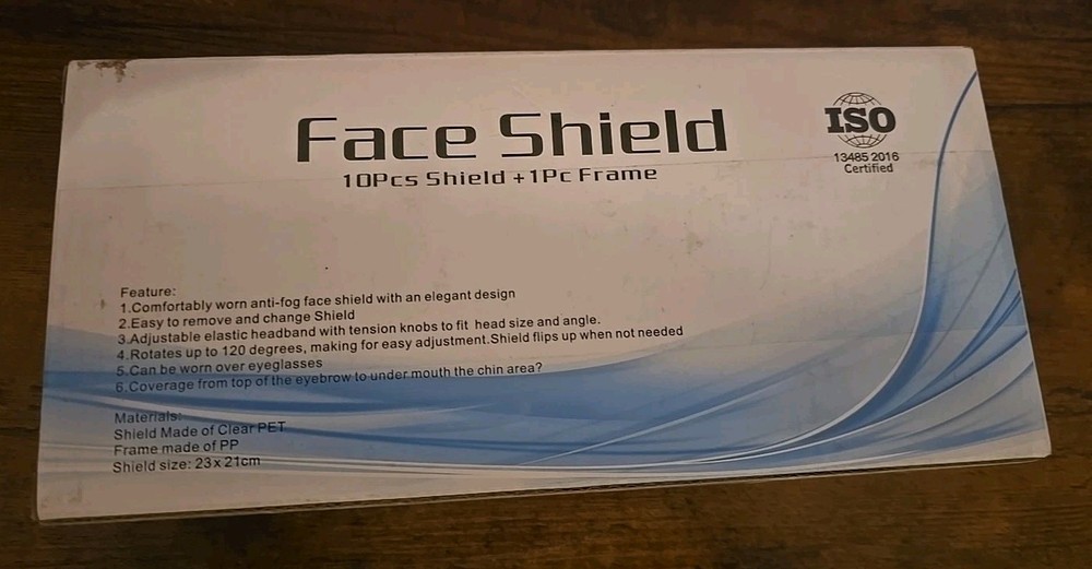 ISO Face Shield 10 Pcs + 1 Pc Frame Blue