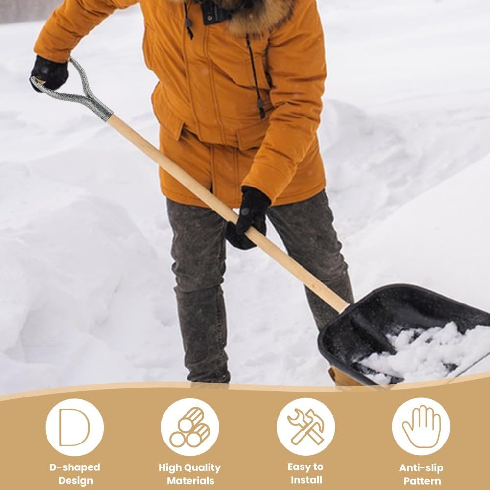 Shovel D Grip Handle, 32Mm Inner Diameter Metal Shovel Replacement Handle with W