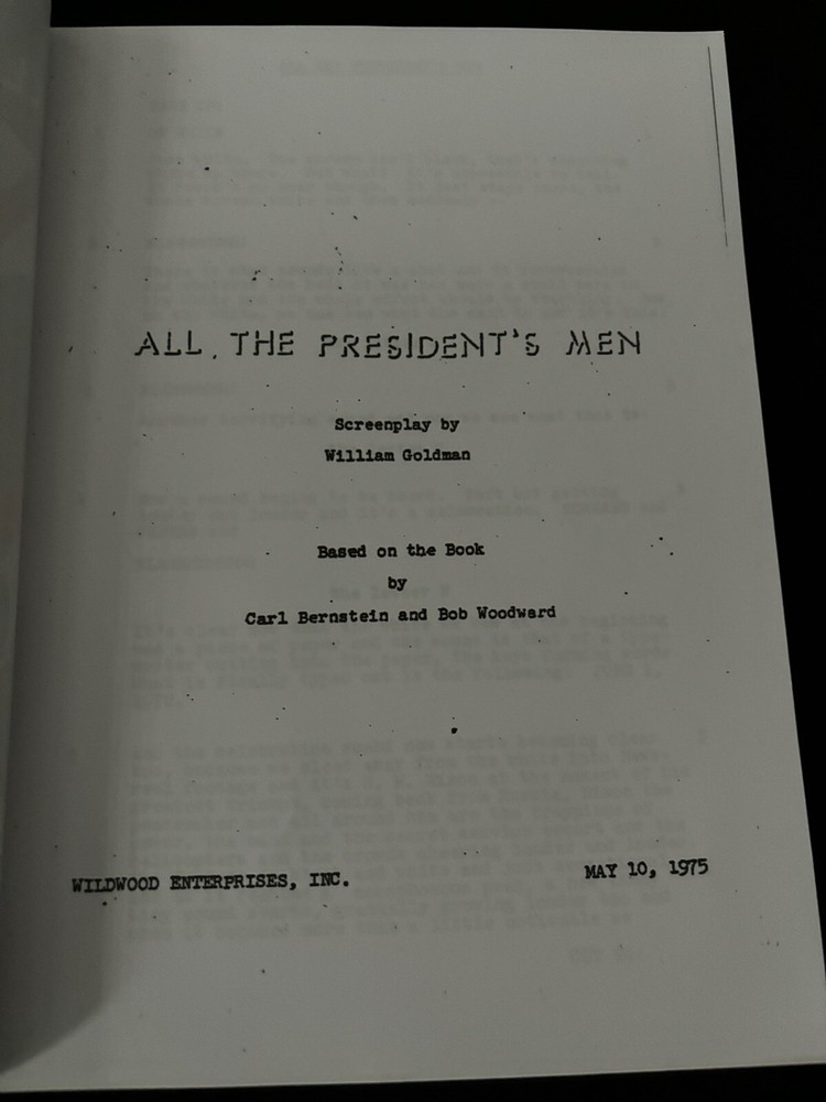 Warner Bros.™ THE PARANOIA TRILOGY Rare Script ALAN PAKULA Screenplay Set