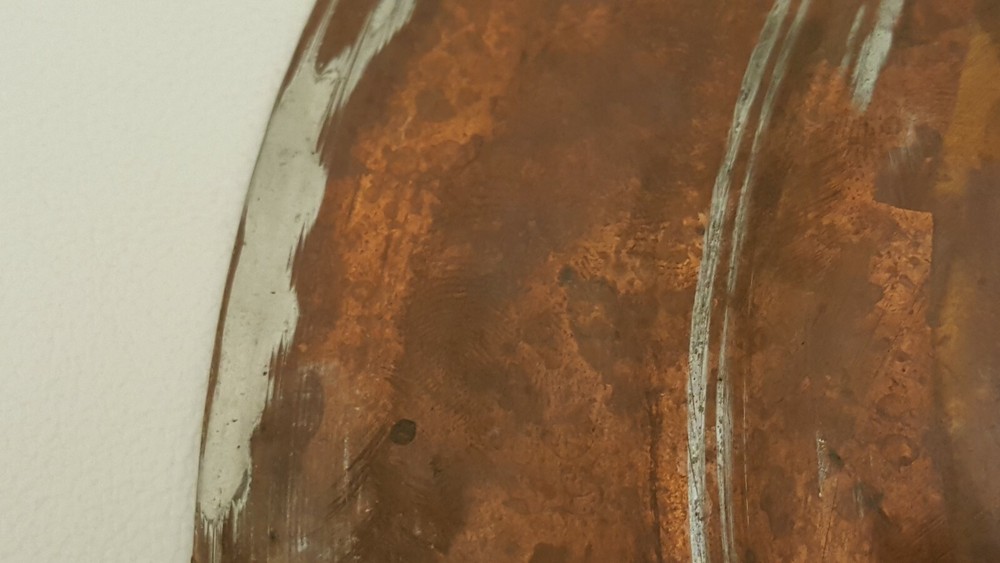 VINTAGE COPPER PLATE DISH WITH ARABIC WRITING 10"
