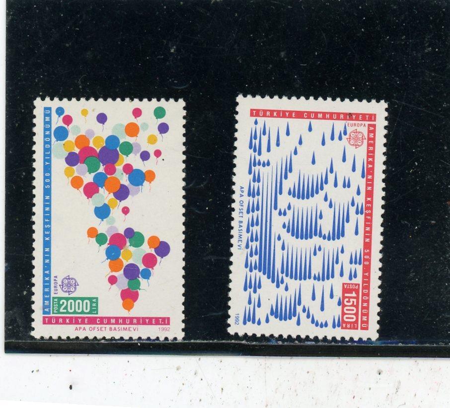 Turkey 1992 Scott# 2524-25 Mint LH