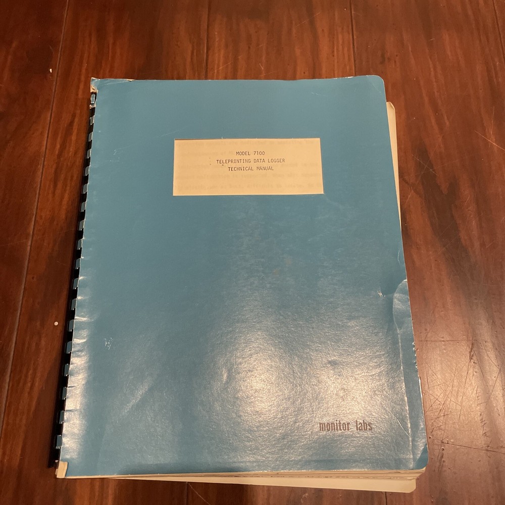 Monitor Labs Model 7100 Teleprinting Data Logger Technical Manual