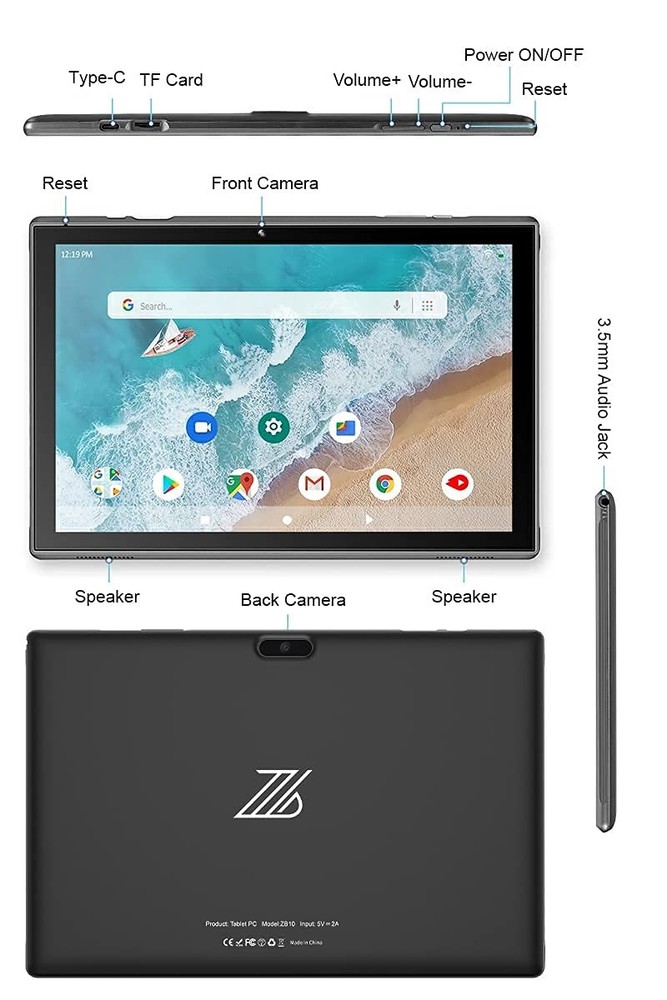 10 inch Tablet Android 15 Tablet PC, 10.1" Android Tablets DDR4 8GB RAM 32GB ...