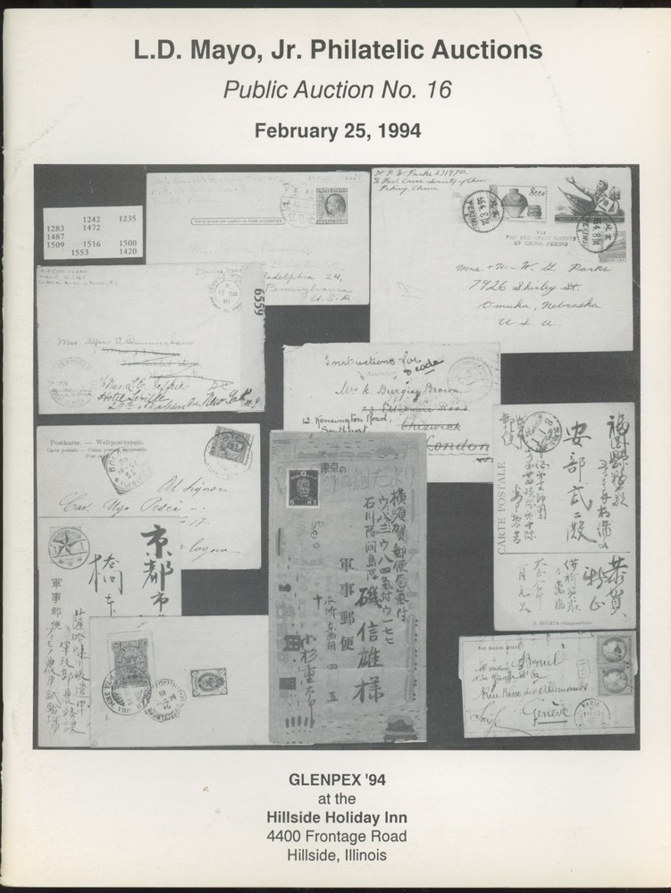 L.D. "Dan" Mayo 3 Postal History Auction Catalogs 1994