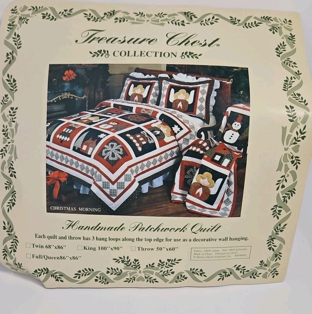 Christmas Handmade Patchwork Throw 50"X60" New