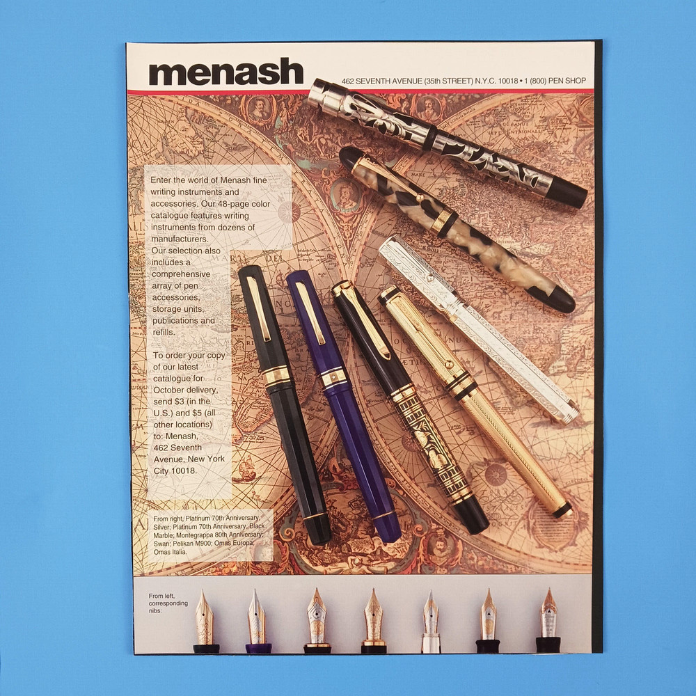 1993 Menash Fine Writing Instruments Print Advertisement