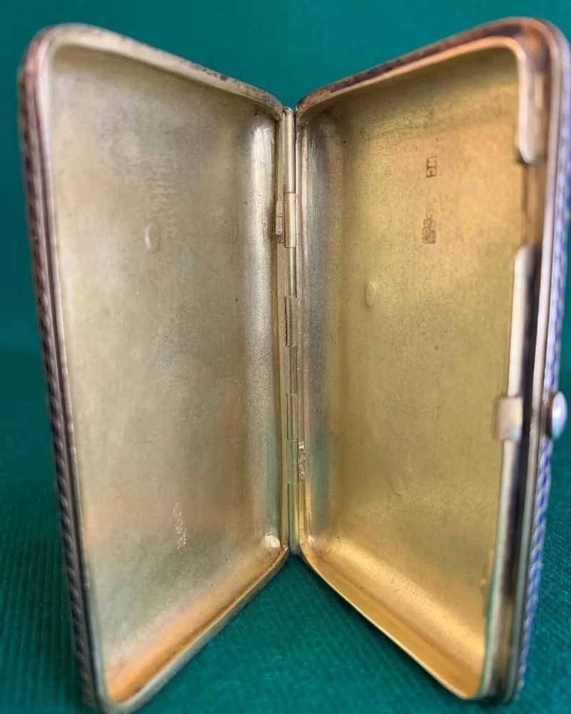 Rare silver enameled cigarette case