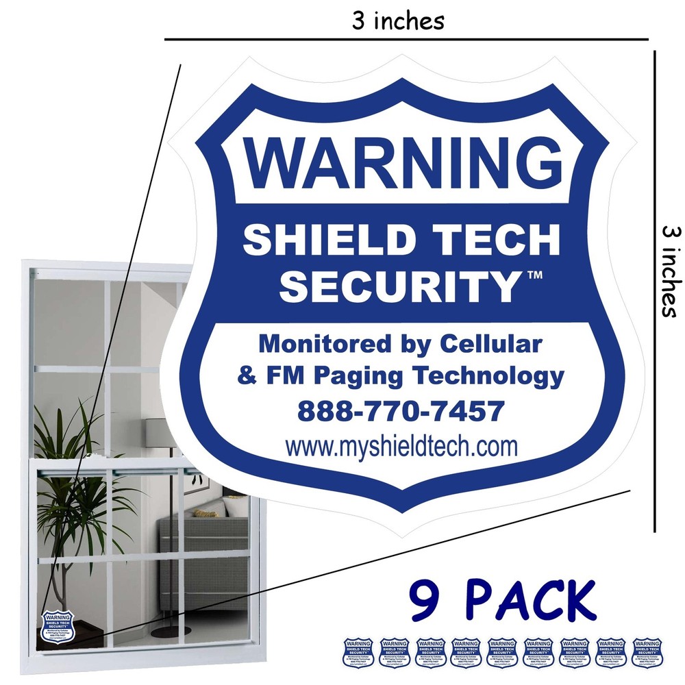 6 FRONT ADHESIVE WINDOW DECALS -WARNING STICKER ALARM SECURITY SYSTEM PK A
