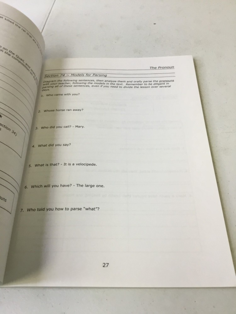 Student Workbook for Harvey’s Elementary Grammar 1&2. New, TPB