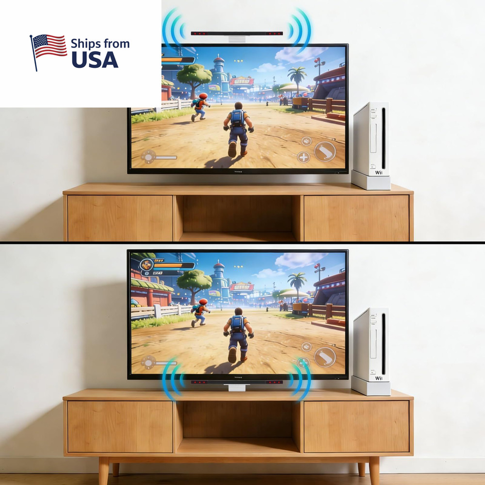 Aokin Sensor Bar for Wii, Replacement Wired Infrared Ray Silver/Black