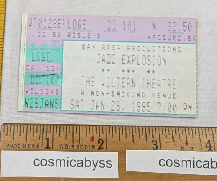 Jazz Explosion 1995 Los Angeles concert ticket