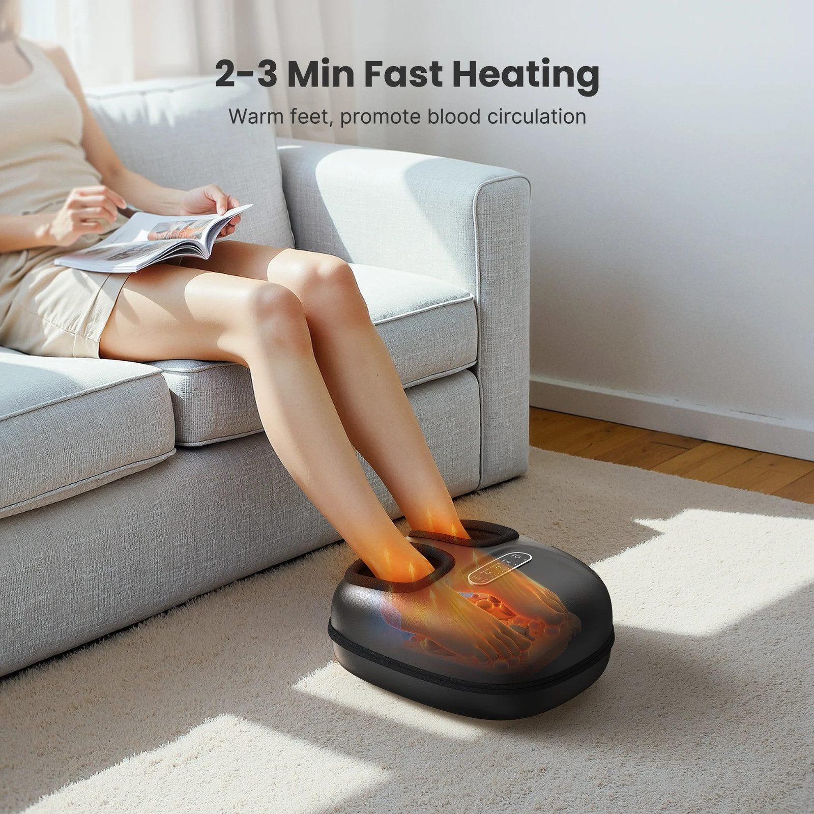 Renpho Shiatsu Foot Massager with Heat Neuropathy Tired Foot Blood Circulation