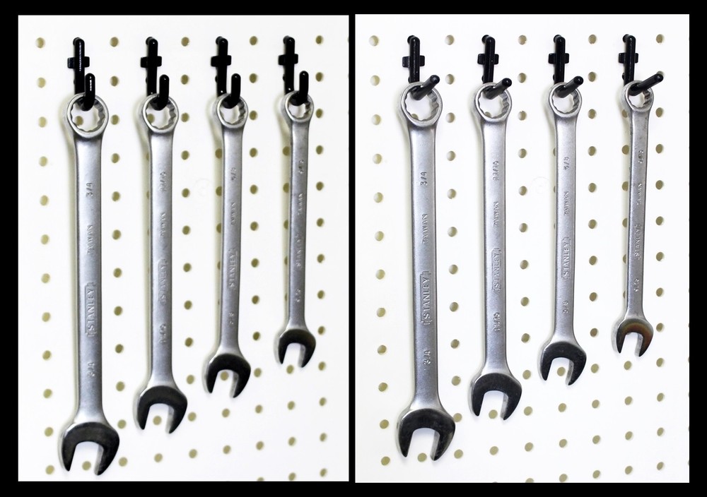 100 Pc. Kit - Black Locking Peg Hooks - Garage Tool Storage - Wall organizer New