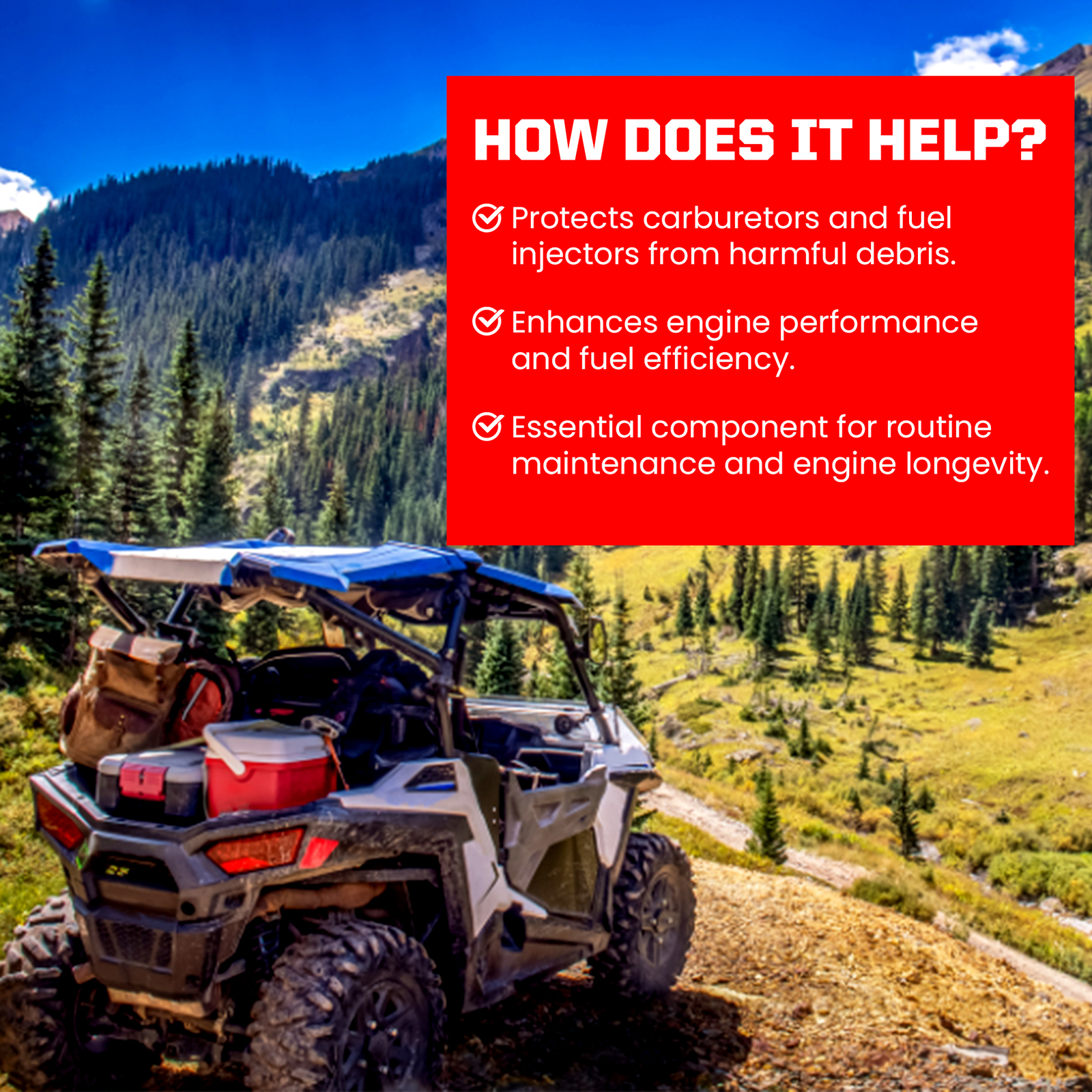 Outlaw Racing Clear Inline Gas Fuel Filters Motorcycle Scooter ATV 1/4" (2 Pack)