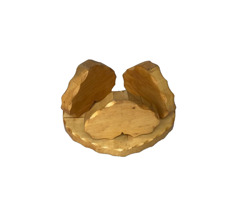Vintage Handmade Solid Wood Small HEART Shaped Stool Stand - Nice!!