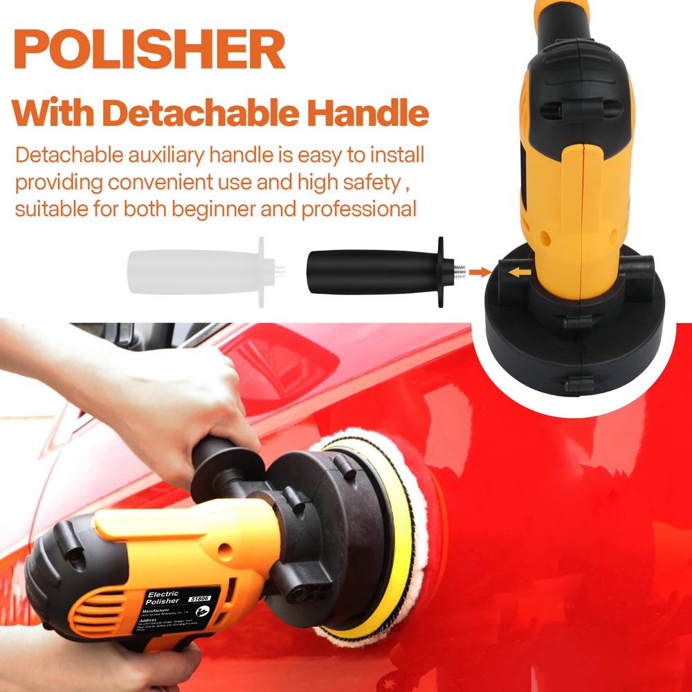 Electric Polisher Buffer Sander Car Polishing Machine 5" 7" Buffing Sponge Kit